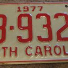 1977 BB 9320 North Carolina license plate
