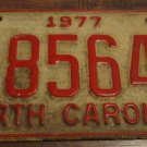 1977 B 85640 North Carolina license plate