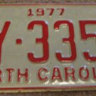 1977 AY 3354 North Carolina license plate