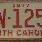 1977 AN 1259 North Carolina license plate