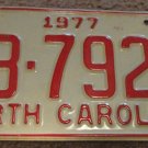 1977 AB 7922 North Carolina license plate