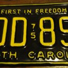 1975 JDD 893 North Carolina license plate
