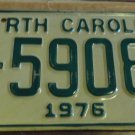 NOS 1976 E 59088 North Carolina license plate new old stock