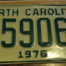 NOS 1976 E 59061 North Carolina license plate new old stock