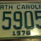 NOS 1976 E 59051 North Carolina license plate new old stock