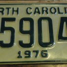 NOS 1976 E 59048 North Carolina license plate new old stock