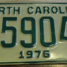 NOS 1976 E 59047 North Carolina license plate new old stock