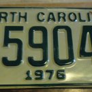NOS 1976 E 59046 North Carolina license plate new old stock