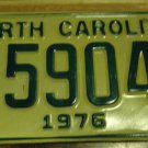 NOS 1976 E 59042 North Carolina license plate new old stock