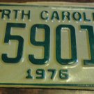 NOS 1976 E 59017 North Carolina license plate new old stock