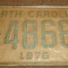 NOS 1976 E 48663 North Carolina license plate new old stock