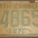 NOS 1976 E 48658 North Carolina license plate new old stock