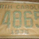 NOS 1976 E 48655 North Carolina license plate new old stock
