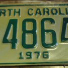NOS 1976 E 48645 North Carolina license plate new old stock