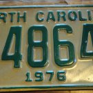 NOS 1976 E 48643 North Carolina license plate new old stock