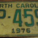 1976 DP 4595 North Carolina license plate