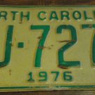 1976 CJ 7277 North Carolina license plate