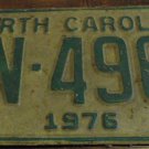 1976 BN 4968 North Carolina license plate