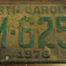 1976 BM 6253 North Carolina license plate