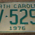 1976 AV 5298 North Carolina license plate