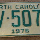 1976 AV 5072 North Carolina license plate