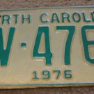 1976 AV 4763 North Carolina license plate