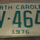 1976 AV 4644 North Carolina license plate