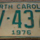 1976 AV 4377 North Carolina license plate