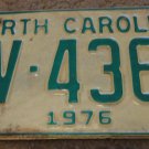 1976 AV 4365 North Carolina license plate