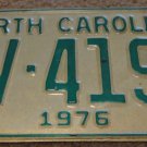 1976 AV 4195 North Carolina license plate