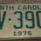 1976 AV 3906 North Carolina license plate