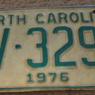 1976 AV 3291 North Carolina license plate