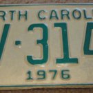 1976 AV 3147 North Carolina license plate