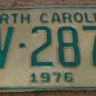1976 AV 2875 North Carolina license plate