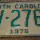 1976 AV 2762 North Carolina license plate