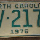 1976 AV 2176 North Carolina license plate