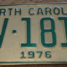 1976 AV 1810 North Carolina license plate