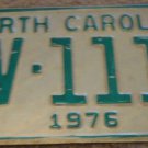1976 AV 1112 North Carolina license plate