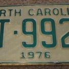 1976 AT 9929 North Carolina license plate