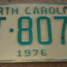 1976 AT 8075 North Carolina license plate