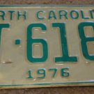 1976 AT 6183 North Carolina license plate