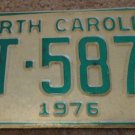 1976 AT 5876 North Carolina license plate