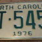 1976 AT 5455 North Carolina license plate