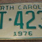 1976 AT 4233 North Carolina license plate