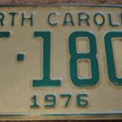 1976 AT 1808 North Carolina license plate