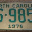 1976 AS 9858 North Carolina license plate