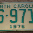 1976 AS 9719 North Carolina license plate