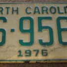 1976 AS 9562 North Carolina license plate