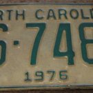 1976 AS 7488 North Carolina license plate