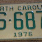 1976 AS 6877 North Carolina license plate